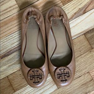 Tory Burch reva flats camel/tan leather